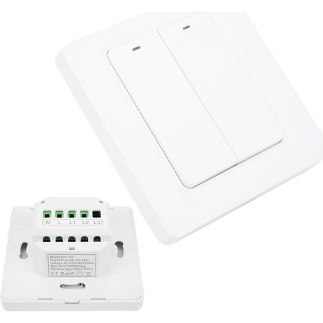 Interrupteur Intelligent WiFi Monopolaire 2 Voies Universel 100‑240V AC avec Fixation Boulon (1/5)