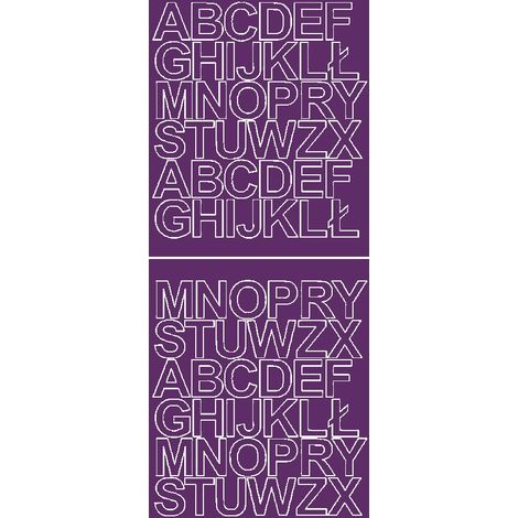 Lettere adesive autoadesive 3,5 cm viola opache