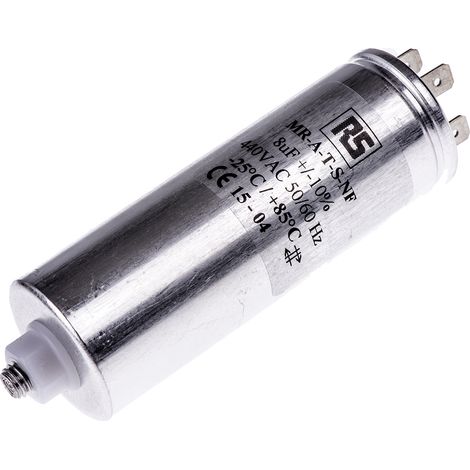 Condensateur à couche mince RS PRO 8µF 440V c.a. ±10% ( Prix pour 1 ) (1/2)