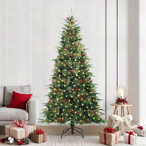 vidaXL Artificial Hinged Christmas Tree Green 240 cm PE and PVC (1/5)