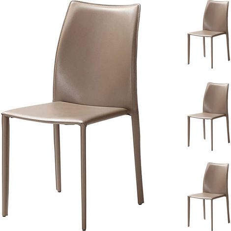 Lot de 4 chaises repas sable - KIMY