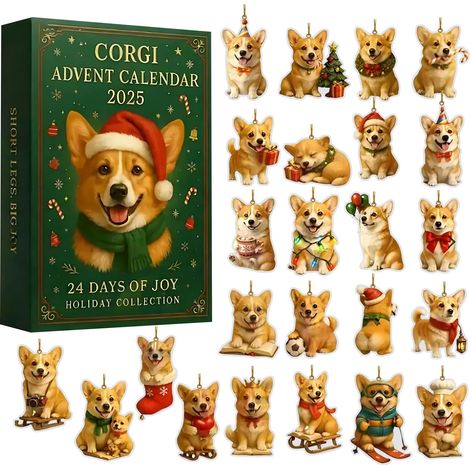 Calendrier De Lavent Pour Chien - Pendentifs Acrylique 2D - 24 Pièces - Décompte Noël - Pour Décoration Intérieure - Lot Unique (1/5)