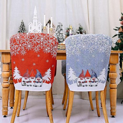 lot De 2 Housses De Chaise En Forme De Flocon De Neige, 48 X 57 Cm, Dcoration Crative Pour Les Chaises De Nol (1/5)