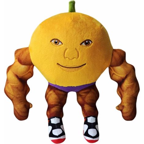 Italienisches Brainrot-Plüschtier, 25 cm, U Din Din Din Din Dun Ma Din Din Din Dun, orangefarbenes Bodybuilder-Plüschkissen, kompatibel mit Videospiel-Fans (1/2)