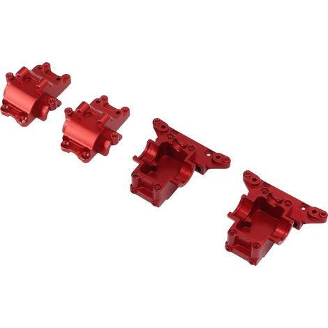 Boîtier de différentiel avant et arrière en alliage d'aluminium pour boîte de vitesses RC Traxxas LaTrax Teton rouge (1/5)