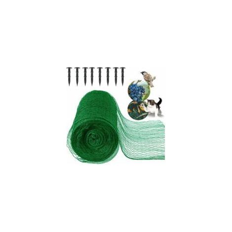 Malla para árboles de hoja perenne, malla verde para jardín de 4 x 15 m, malla para pájaros para proteger árboles frutales, hortalizas, flores, cultivos, guisantes y judías, malla fina de 15 x 15 mm (1/5)
