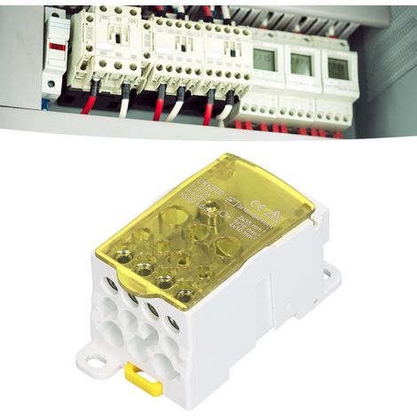 UKK500 C45 Boîte de jonction unipolaire de type rail DIN, répartiteur modulaire, 690 V 500 A, jaune. (1/5)