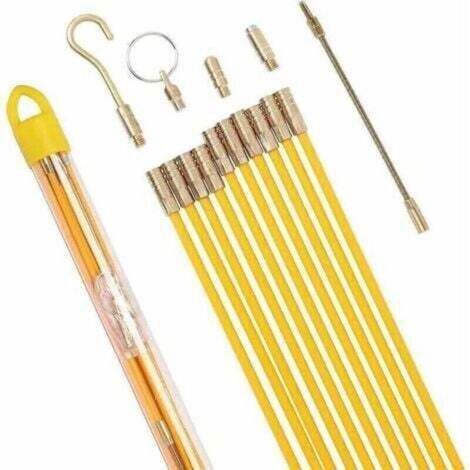 Tire fil électriques Jeu de baguettes fibre de verre, XU,Kit rétractable d’installation pour Cable en Boîtier Plastique 33cmX10 pièces—— (1/4)