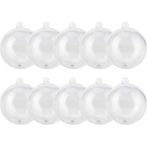 10 paires de boules transparentes à remplir, décorations de Noël et de mariage à suspendre. (1/5)