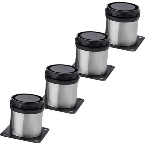 Ø5x30cm pieds de meuble,reglable pieds de canapé stable, pieds de canapé, 4pcs Pieds de Table en acier, noir (1/4)