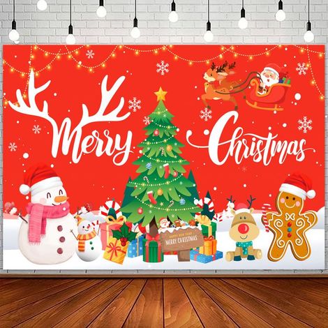 Striscione di sfondo di Natale - INBOXXARTY - Multicolore - Decorazione murale - Interno/esterno - Misto