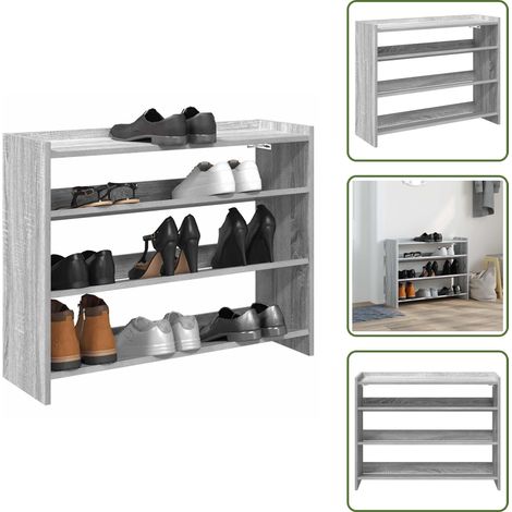 Scarpiera salvaspazio - vidaXL Scarpiera Grigio Sonoma 80x25x62 cm in Legno Multistrato - Scarpiera con mensole