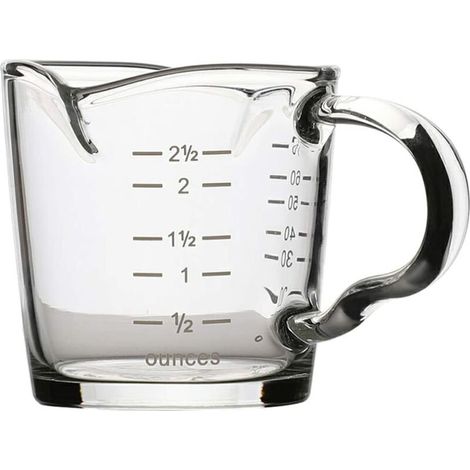 Tazza graduata in vetro da cucina da 75 ml Tazza graduata per caffè espresso per bar, ristoranti e liquidi secchi