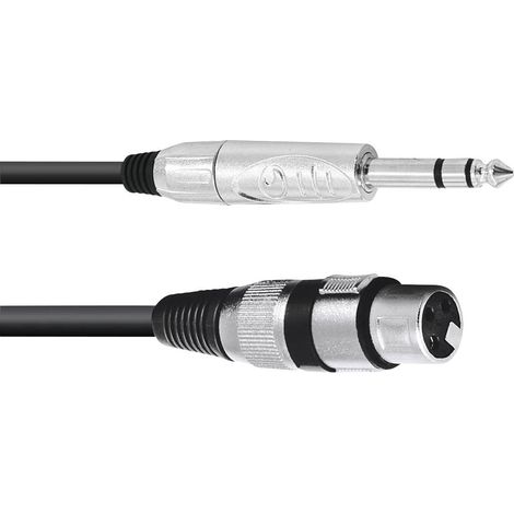 Omnitronic 30225182 XLR Cavo adattatore [1x Presa XLR 3 poli - 1x Spina jack da 6.3 mm (stereo)] 2.00 m Nero (1/4)