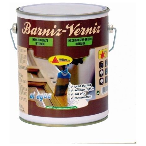 Barniz Madera Interior Mate Al Agua 4Lt Abtm106 Promade