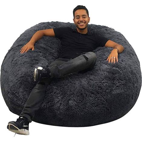 Pouf Géant Fourrure - 140 cm - Banabag Gris Bananair