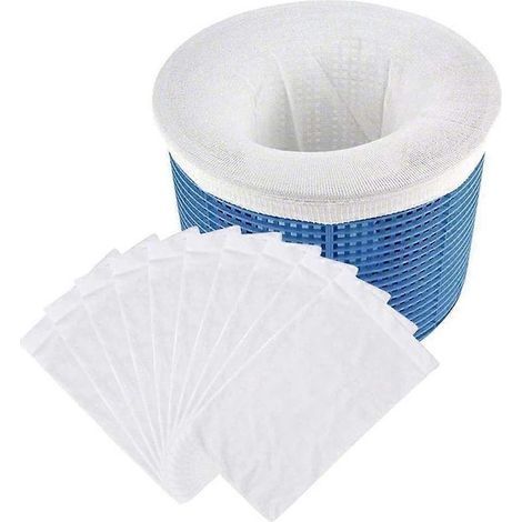 Lot de 10 chaussettes filtrantes pour écumoire de piscine, chaussettes en nylon à mailles ultra-fines et résistantes pour panier et filtre, écumoire, capture les feuilles mortes et les insectes (1/5)