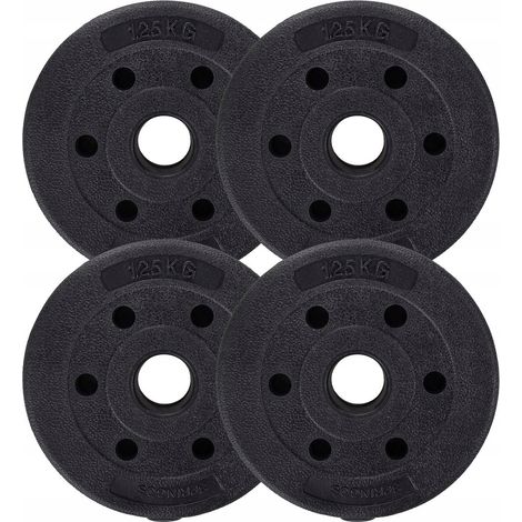 SET DI PESI 4x1,25kg PIATTI BITUMINOSI PALESTRA PESO 5KG