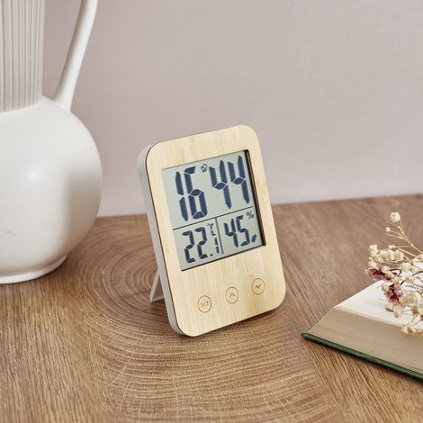Réveil Station Météo - JE CHERCHE UNE IDEE - Digital - Compact - Marron (1/4)