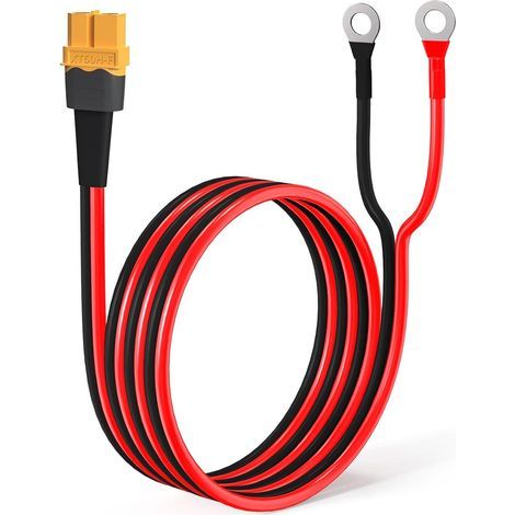 XT60 cable, 12 AWG connector, 0.85 cm O-ring, for RC battery and solar panel (1/5)
