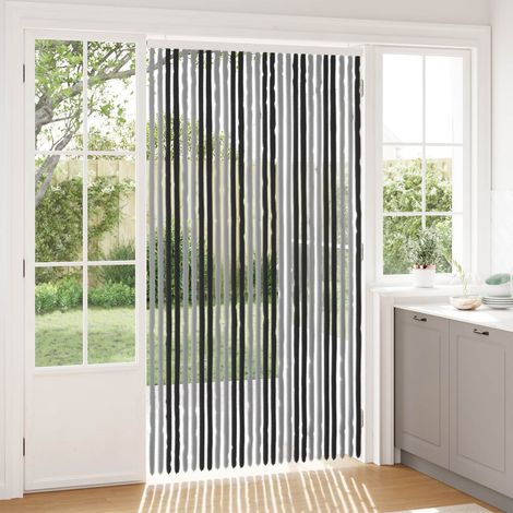 vidaXL Tenda per insetti in chenille Grigio e Nero 118 x 220 cm