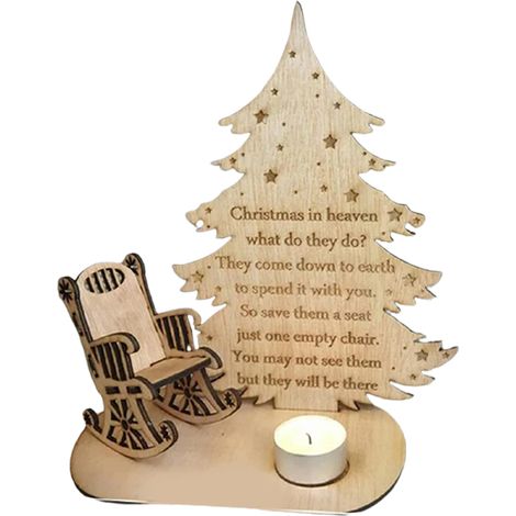 Weihnachtliche Kerzenornamente aus Holz zum Gedenken an Verstorbene, festliche Tischdekoration und Wohnaccessoires