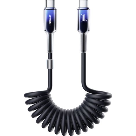 Cavo a spirale USB-C - Serie USB-C Crystal-Clear 60W 1,5 m - nero (1/5)
