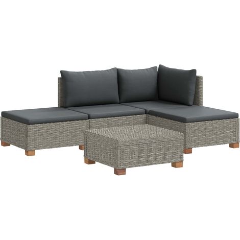 5 pz Set Lounge in Rattan con Cuscini GENDT Rattan naturale vidaXL (1/5)
