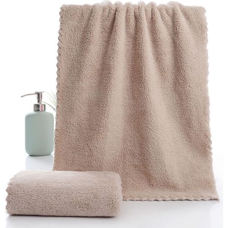 Washcloth - Coral Velvet Face Towel - 30x60 cm - Soft Absorbent Bath Towel for Facial Care Makeup Removal - 1 Piece (1/4)