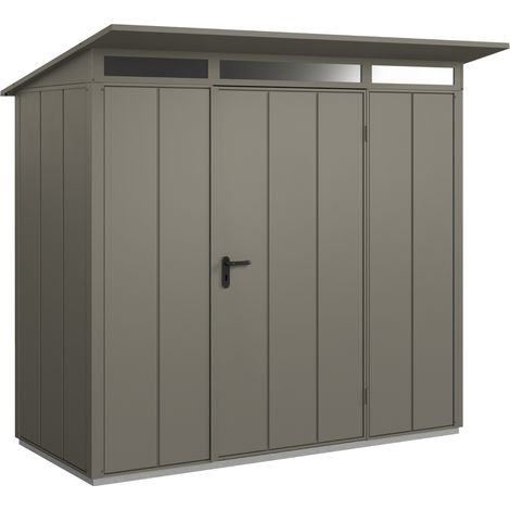 Hörmann Metall-Gerätehaus Berry Modern mit Pultdach Typ 1, 248 x 153 cm, quarzgrau, 3,8 m², 1-flüglige Tür (1/5)