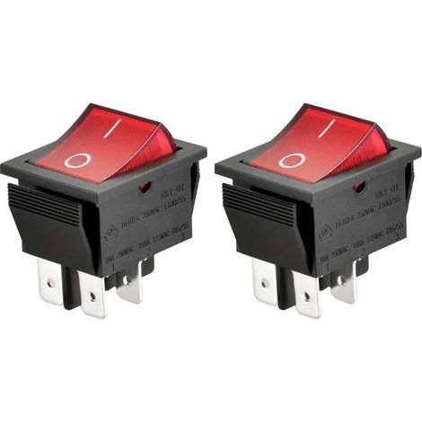 4-poliger Ein/Aus-Kippschalter, rote Kontrollleuchte (2er-Pack) (1/5)