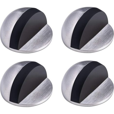 Türstopper, Edelstahl-Türstopper, selbstklebender Türstopper, Boden-Türstopper, Gummi-Türstopper, halbmondförmiger Türblock, für Zuhause und Büro, 4 Stück - Crezuo