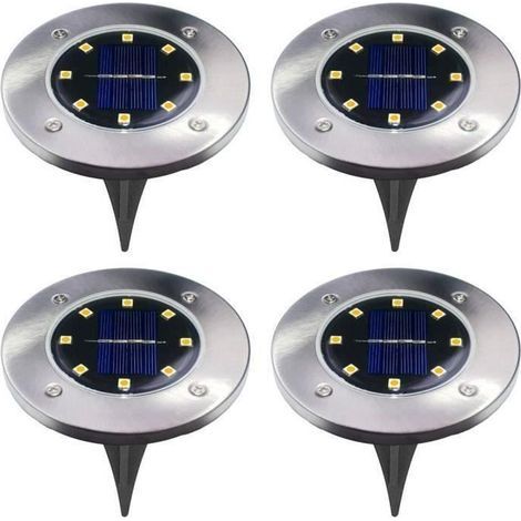 Outdoor Solar Lamp 8 LED, IP65 Waterproof, 4-Piece Solar Spotlight Set MKK97