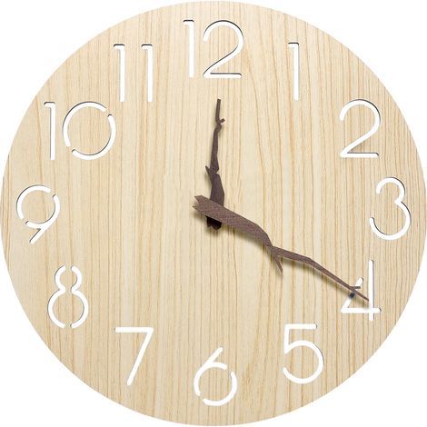Horloge Murale Silencieuse Pendules Murales: Horloge Murale Bois Sans, Horloge Murale Design Moderne, Pendule Murale 3D, Wall Clock Déco pour Cuisine Bureau Salon Chambre, 30 cm (12 Pouces) (1/5)