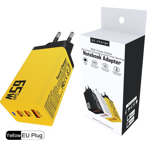 chargeurNouveau chargeur GaN 65 W au nitrure de gallium PD, charge rapide pour téléphone portable, adaptateur pour ordinateur[P035] (1/5)