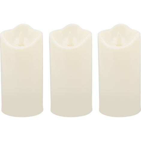 Lot de 3 bougies LED sans flamme décoratives, idéales pour Noël, un mariage ou un anniversaire. (1/5)