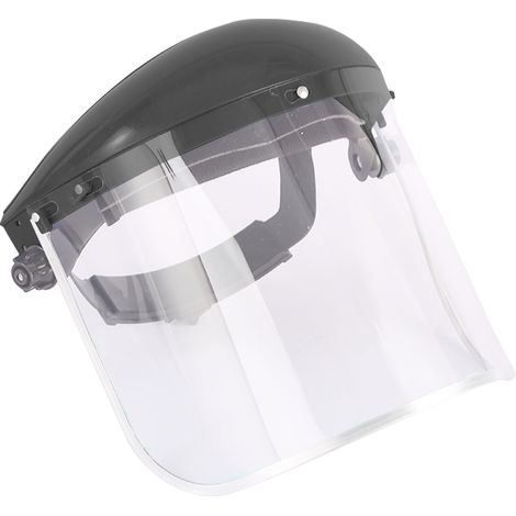 1 écran de protection pour casque, transparent en polycarbonate, bordure aluminium, résistant à la chaleur et aux projections, usage soudage et chantier (1/5)