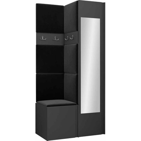 Conjunto para recibidor Pinis XXV, Manila 18, 186x82x46cm, Espejo, Aglomerado laminado, Tapiz, Colocada, Montada en la pared