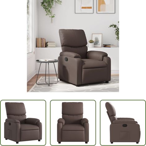vidaXL Fauteuil inclinable Marron Similicuir (1/5)