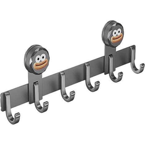 Soporte de pared sin taladro para llaves de aspiradora con 6 ganchos，45 cm，estante decorativo de pared para cocina，sala de estar y dormitorio (1/5)