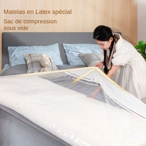 Sac de compression sous vide extra large 220x100 cm pour matelas pliable, couette, oreiller, rangement et transport, gain de place (1/2)