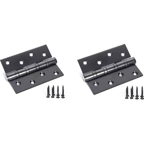 (2 pièces) Charnière de porte en acier inoxydable 100 x 76 mm, charnières extérieures pour portes en bois, charnières à billes pour placards (1/5)