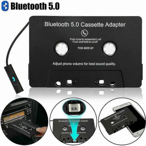 Autoradio Bluetooth con lettore di cassette e adattatore ausiliario per cassette, Bluetooth 5.0