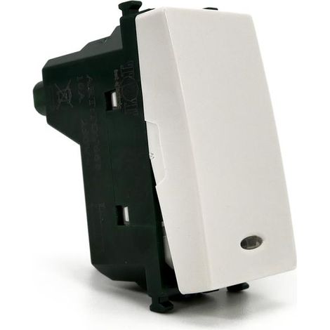 Pulsante con spia luminosa bianco compatibile con vimar plana interruttore relè 10A 250V invertitore deviatore campanello (1/3)