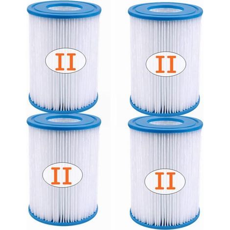 Lot de 4 cartouches filtrantes pour piscine de type II - Pour filtre de type II - Pour 58094 (1/5)