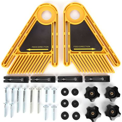 Plaque De Guidage - Pour Scie Sur Table - Fixation Sur Guide Parallèle - 2 Pièces Jaune (1/5)