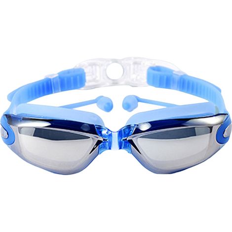 Lunettes de natation pour adultes, anti-buée, en silicone étanche, avec bouchons d'oreilles et pince-nez. (1/5)