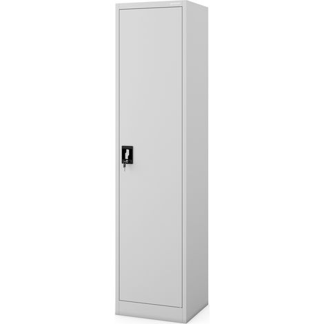 Armoire étroite en métal, colonne avec étagères ALEX, 450 x 1850 x 400 mm, gris