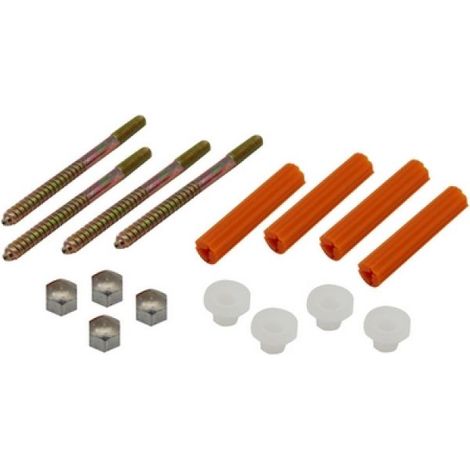 4 PZ FISSAGGI PER WC E BIDET CON TASSELLO ARANCIO mm 6 X 80