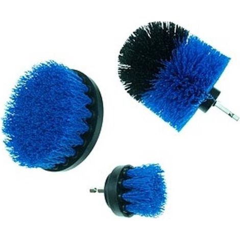 Jeu de Brosses Nylon 3 Pcs - 5, 8.5 et 10 cm - Hex Shank - Polyvalent et Efficace - Usage Professionnel - Beast